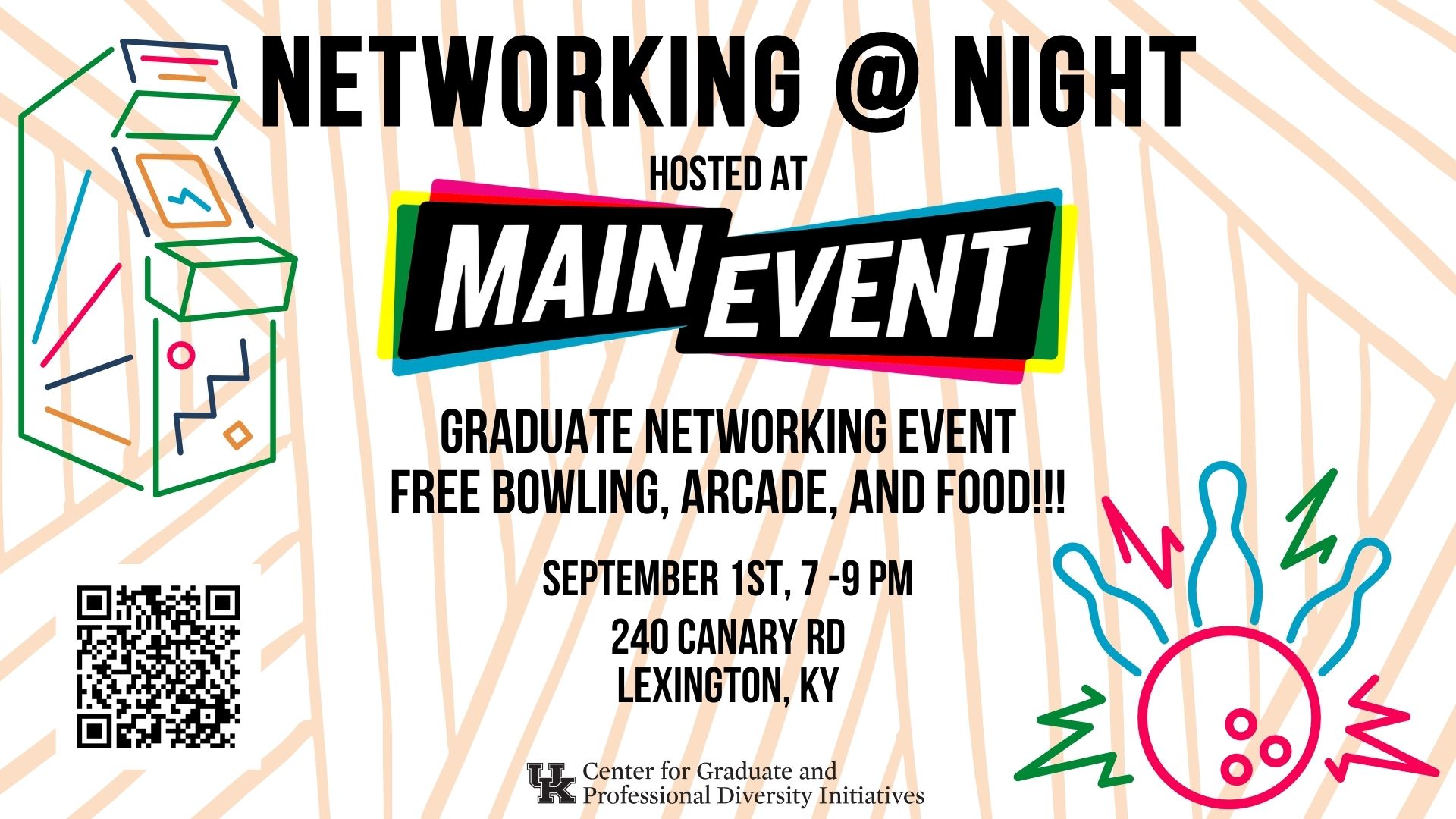 Networking @ Night at Main Event from 7pm-9pm