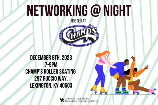 Networking @ night hosted at champs’s roller skating. December 8th, 2023 7-9pm Champ’s Roller Skating  297 Ruccio Way, Lexington, KY 40503